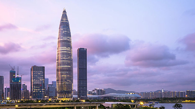 广东省深圳市南山区后海片区夜景