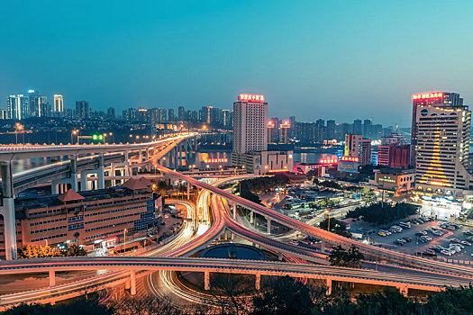 重庆菜园坝立交夜景风光