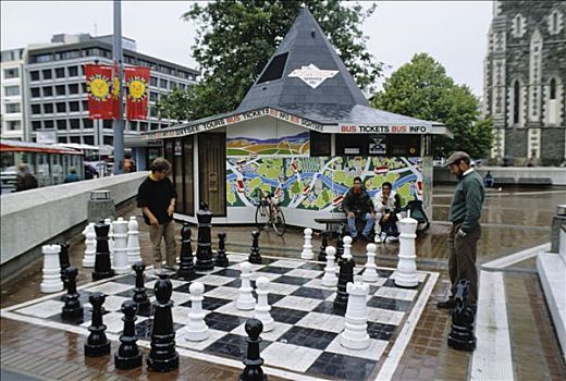 新西兰,巨大,下棋,棋盘,街道