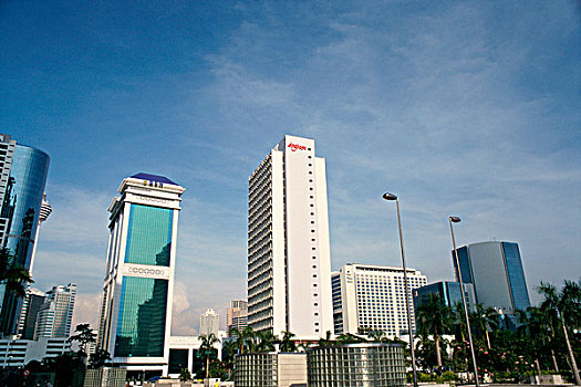 仰视,摩天大楼,城市,吉隆坡,马来西亚