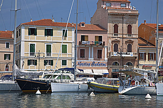 港口,城镇景色,群岛,萨丁尼亚,意大利