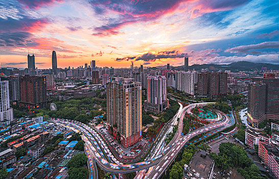 深圳市罗湖区雅园立交入夜景观