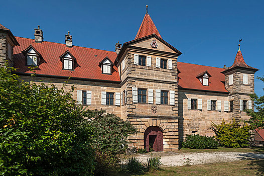 城堡,17世纪,中间,弗兰克尼亚,巴伐利亚,德国,欧洲
