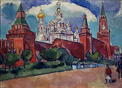 红场,莫斯科,20世纪10年代,艺术家