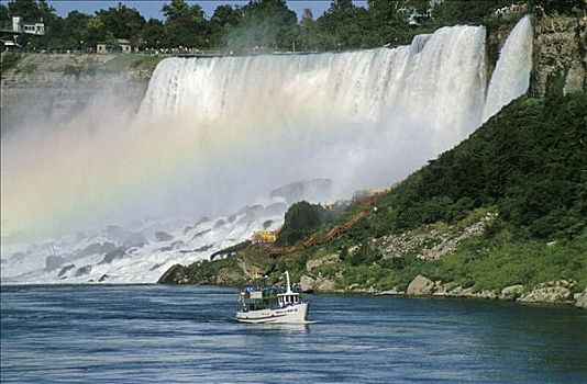 船,游客,正面,尼亚加拉瀑布,加拿大