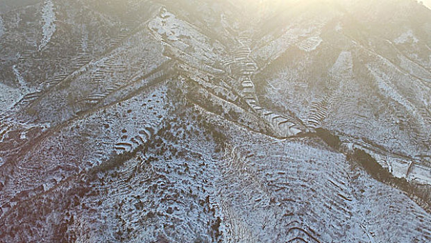 航拍济南南部山区九如山