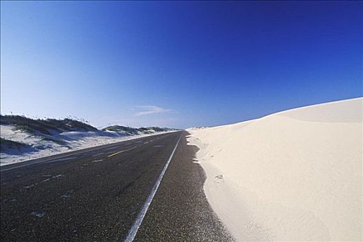 道路,通过,积雪,风景,德克萨斯,美国