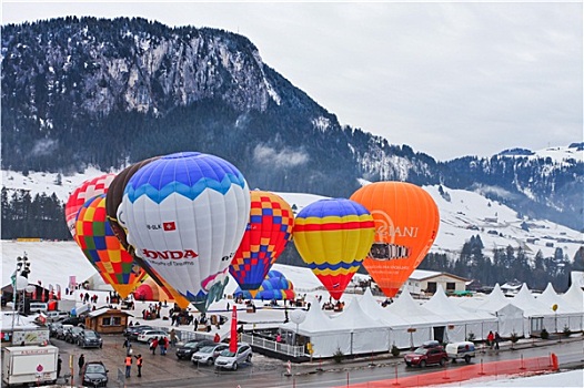 热气球,节日,瑞士