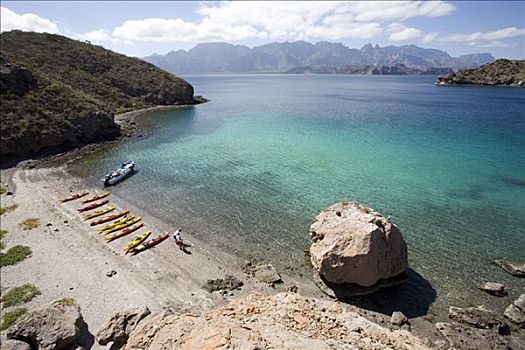 皮划艇,海滩,科特兹海,北下加利福尼亚州,墨西哥