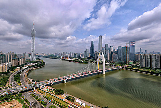 珠江,東塔,西塔,獵德大橋