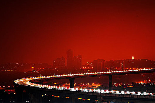 重庆高架桥夜景