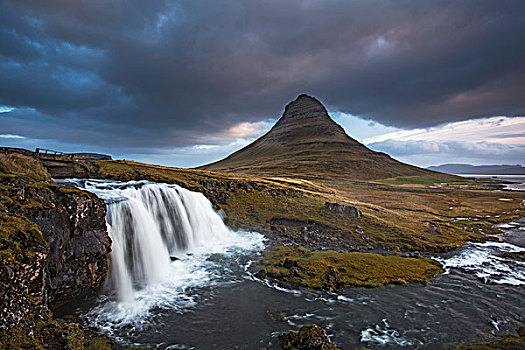 风景,瀑布,斯奈山半岛,冰岛