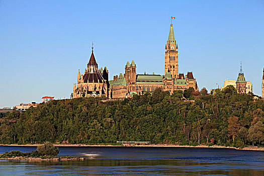 加拿大,安大略省,渥太华,议会,渥太华河