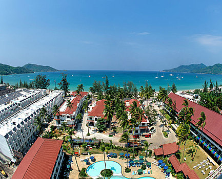 风景,海滩,酒店,普吉岛,省,泰国,亚洲