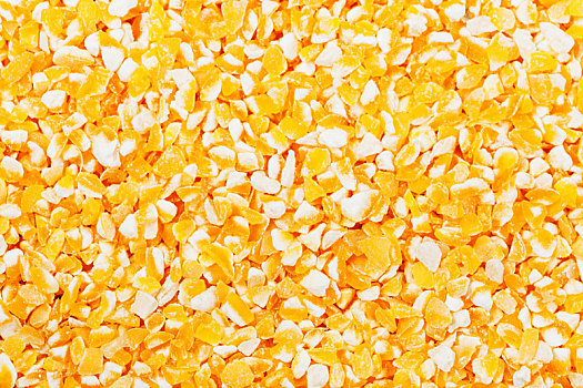 生食,黄色,挤压,玉米,去壳谷粒
