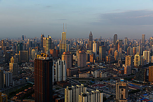 上海市区建筑鸟瞰