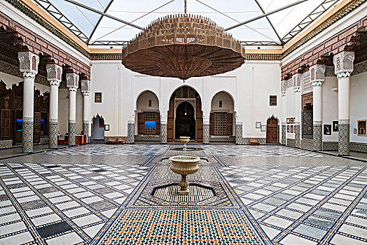 玛拉喀什,博物馆,19世纪,宫殿,麦地那,马拉喀什,摩洛哥,非洲