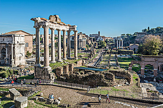 柱子,寺庙,古罗马广场,罗马,拉齐奥,意大利,欧洲