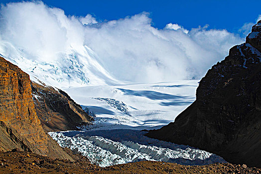 远眺曲登尼玛冰川