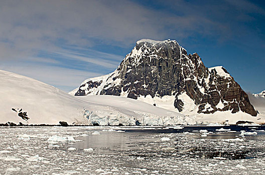 积雪,石头,雷麦瑞海峡,南极半岛,南极