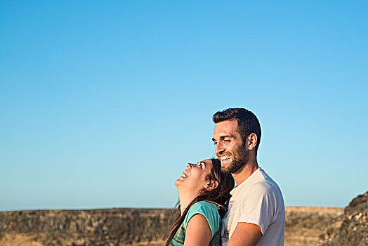 情侣,笑,科拉莱霍,富埃特文图拉岛,加纳利群岛