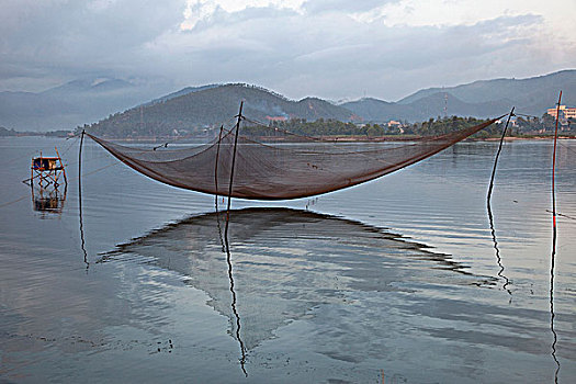 越南,渔网,靠近,岘港