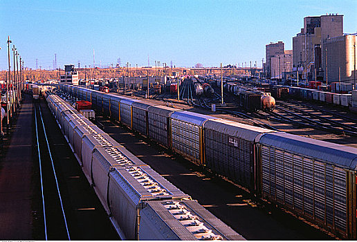 火车,车辆段,卡尔加里,艾伯塔省,加拿大