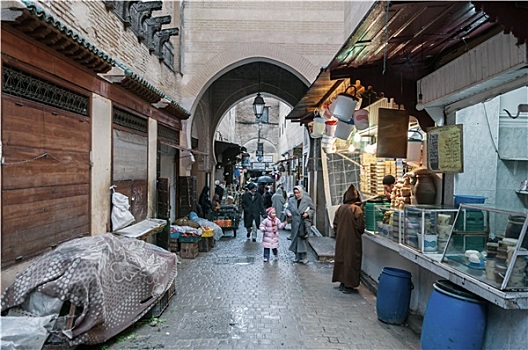 街道,古老,麦地那,摩洛哥人,城市,十一月,2008年,摩洛哥,非洲