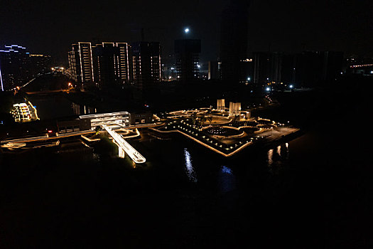 台州市,椒江大桥公园夜景