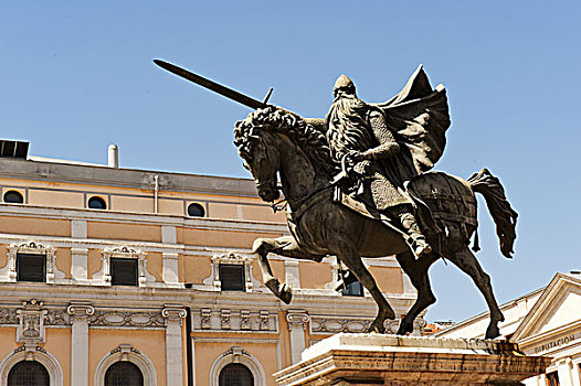 骑马雕像,西班牙,民族英雄,布尔戈斯,卡斯提尔,区域,欧洲
