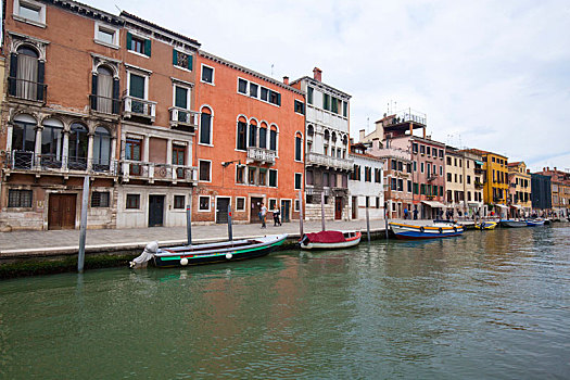 风景,运河,房子,威尼斯