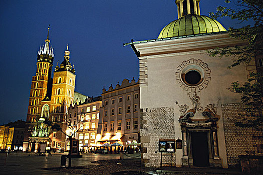 波兰,克拉科夫,广场,大教堂,大幅,尺寸