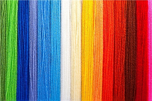 彩色,线,毛织品