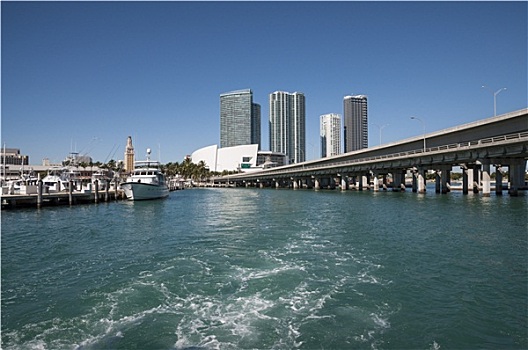 迈阿密,市区,风景,船,佛罗里达,美国