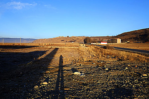 四川西部,色达,藏区,雪山,蓝天,云彩,佛塔,寺院,草原,雪,冰河