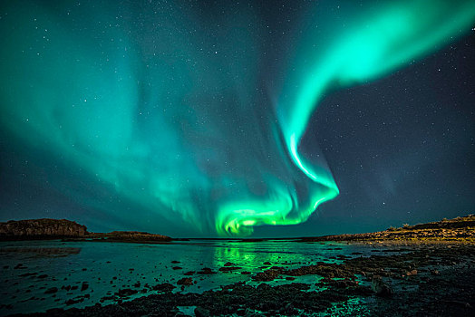 北极光,斯奈山半岛,冰岛,欧洲