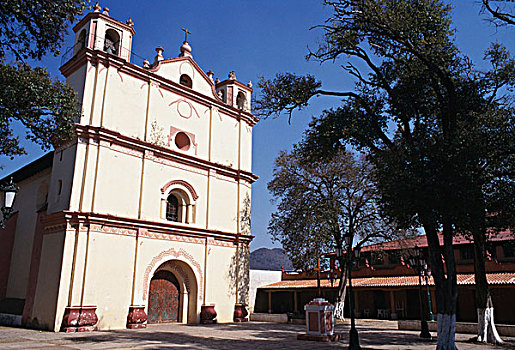 建筑,教堂,圣克里斯托瓦尔,房子,墨西哥