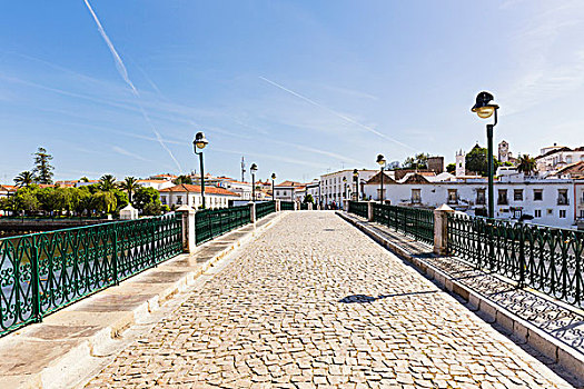 罗马桥,河,正面,老城,塔维拉,阿尔加维,葡萄牙