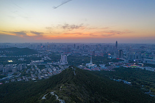 千佛山航拍济南城市风光