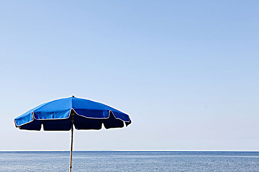 蓝色,伞,海洋