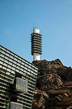 上海经济自贸区洋山深水港大观音山上港务调度塔