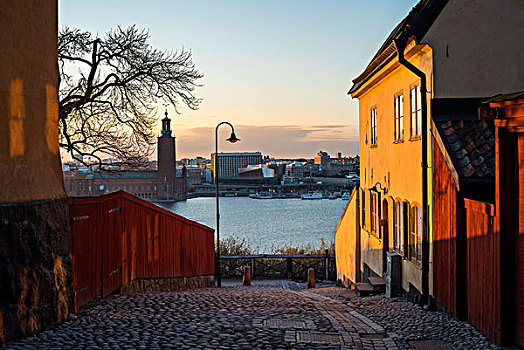 风景,斯德哥尔摩,日落,瑞典