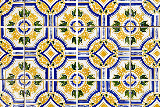 葡萄牙,阿威罗,蓝色,黄色,瓷砖,工作,上光瓷砖,历史,地区