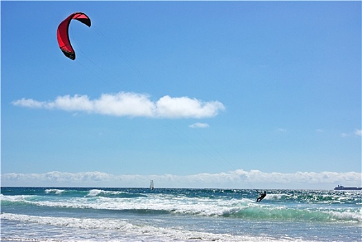风筝,冲浪,葡萄牙人,海岸