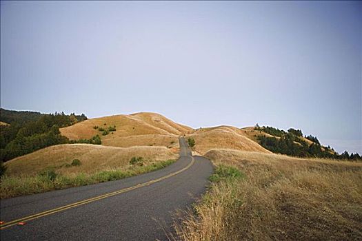 俯拍,公路,荒野