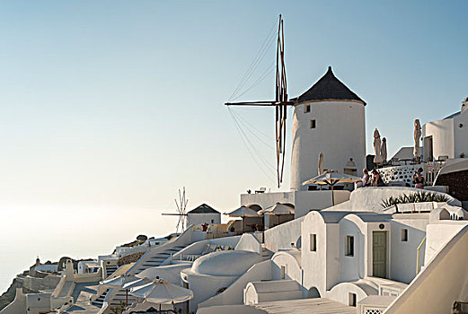 风车,锡拉岛,希腊,欧洲