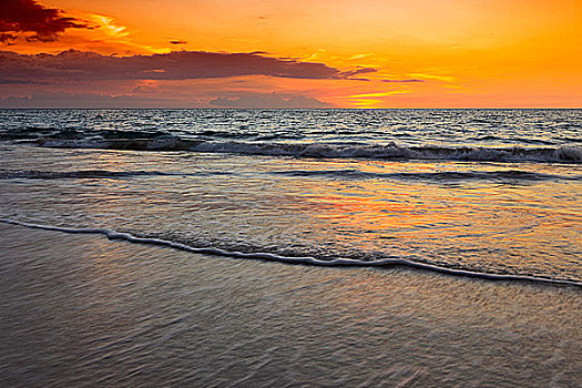 夏威夷,日落,哈普纳,海滩