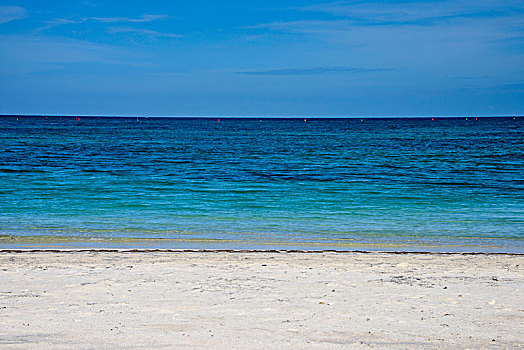 白沙,青绿色,水,湾,蓬塔卡纳,多米尼加共和国