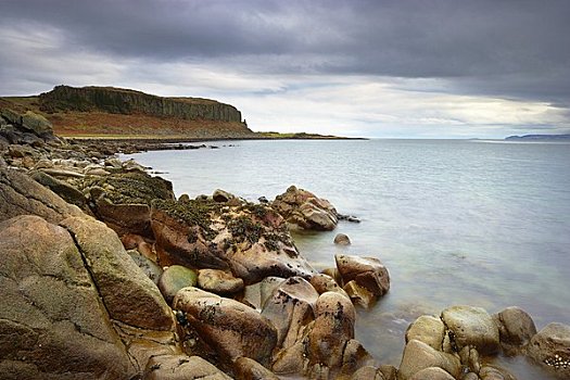 崎岖,海岸线,悬崖,背景,阿兰岛,北爱尔郡,克莱德峡湾,苏格兰