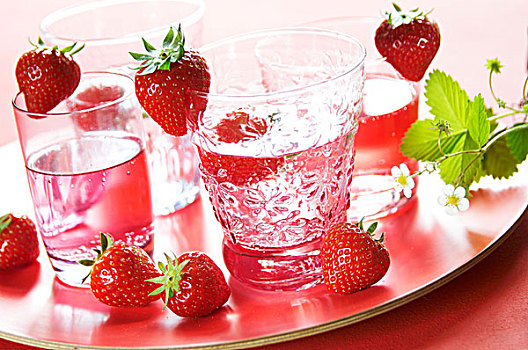 草莓,柠檬水,清新